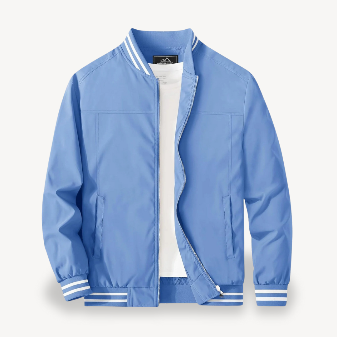 VogeLuxe | Men’s Tipped Collar Classic Bomber Jacket