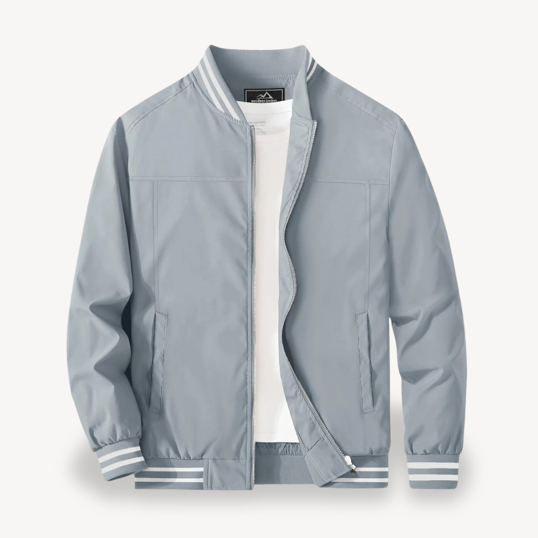 VogeLuxe | Men’s Tipped Collar Classic Bomber Jacket