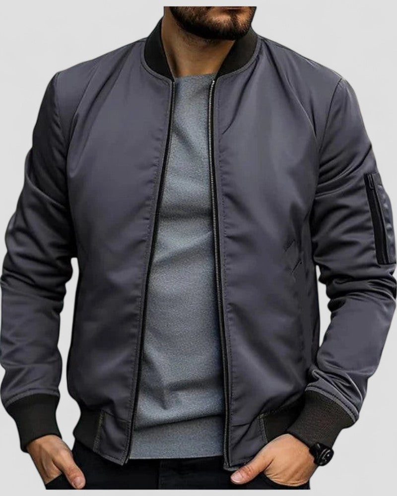 VogeLuxe | Men’s Urban Zip Bomber Jacket