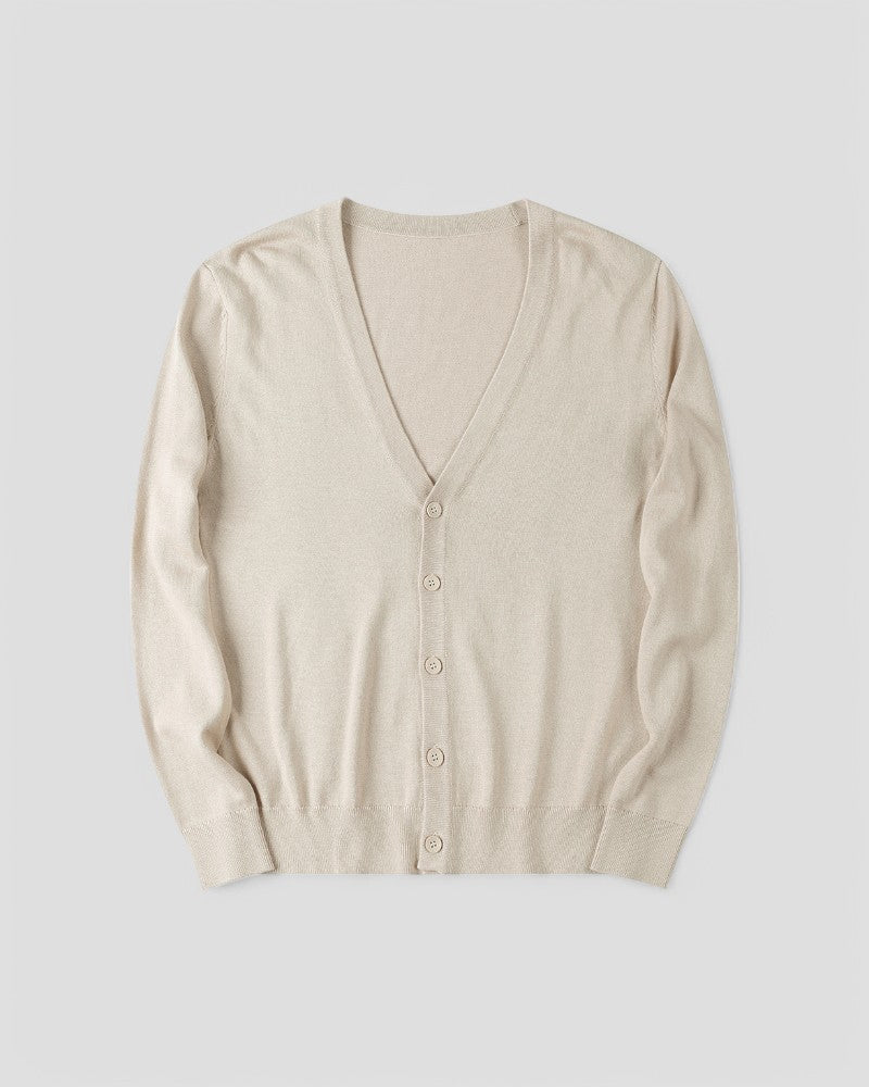 Men's Lightweight Knitted Cardigan With Buttons