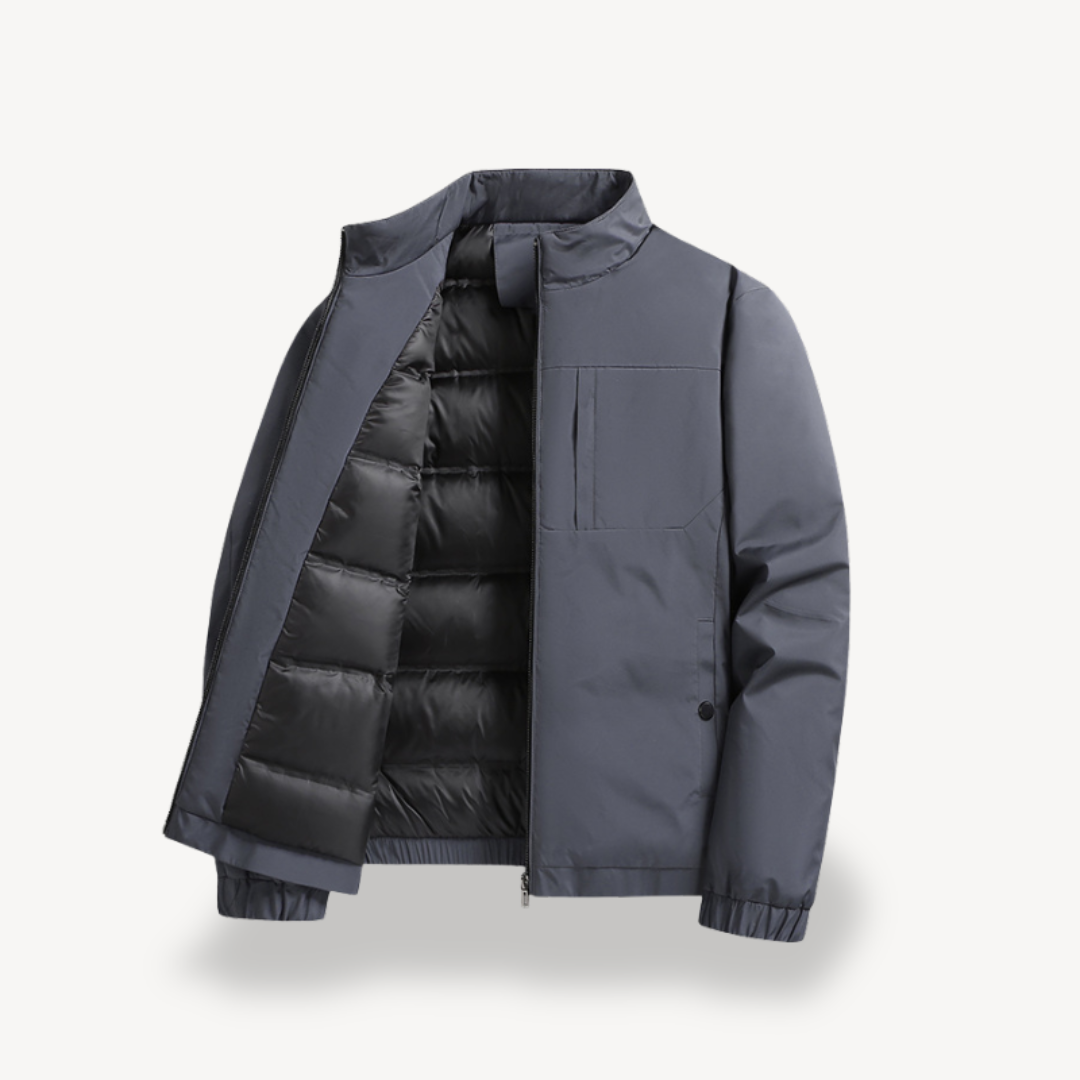 VogeLuxe | Men’s Minimalist Insulated Stand Collar Jacket