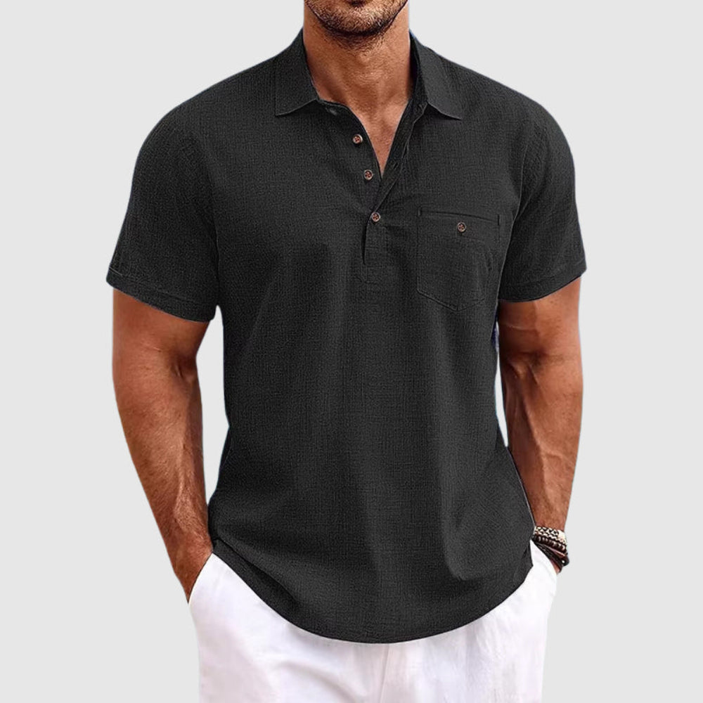 Men's Lightweight Cotton Polo Casual Short Sleeve Shirt