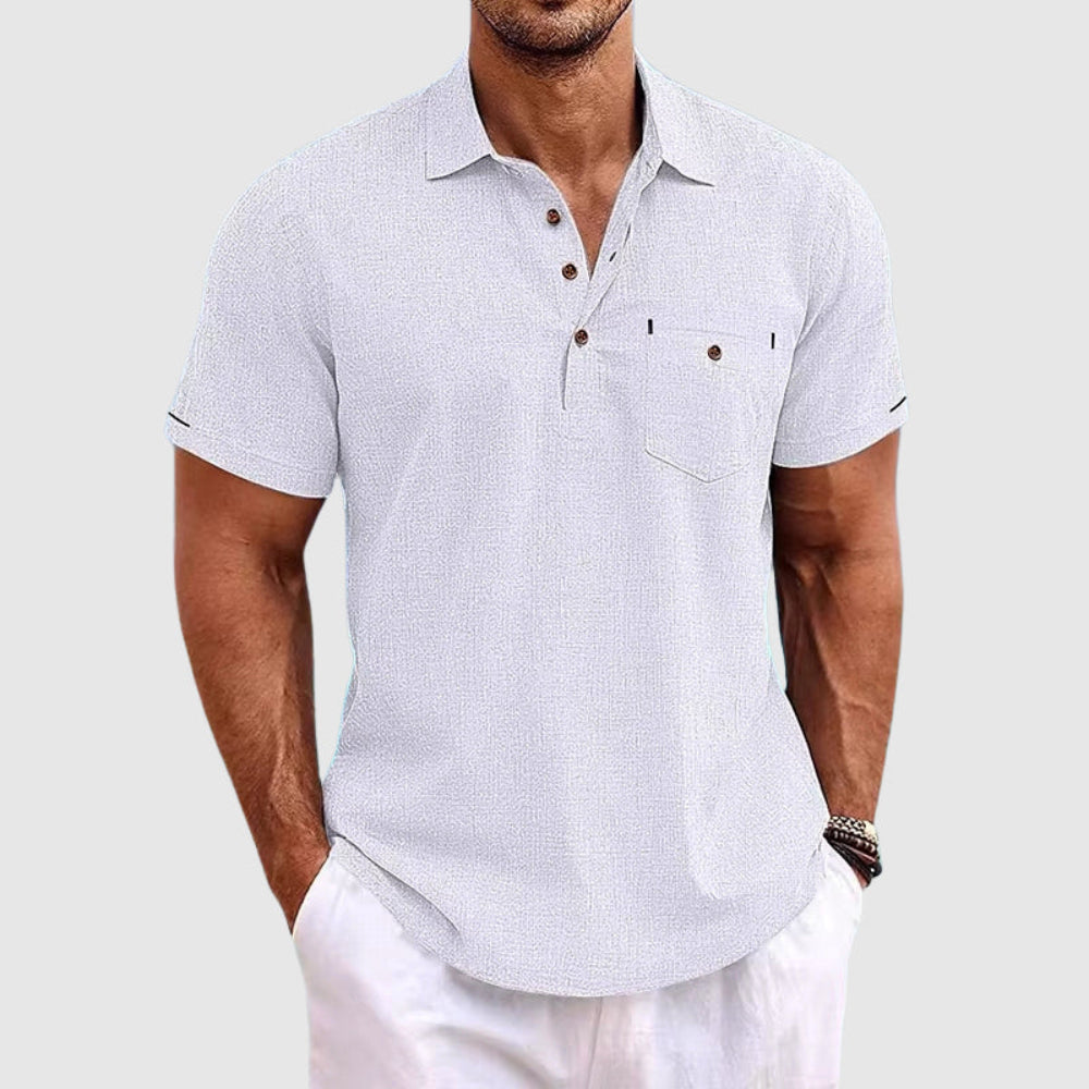 Men's Lightweight Cotton Polo Casual Short Sleeve Shirt