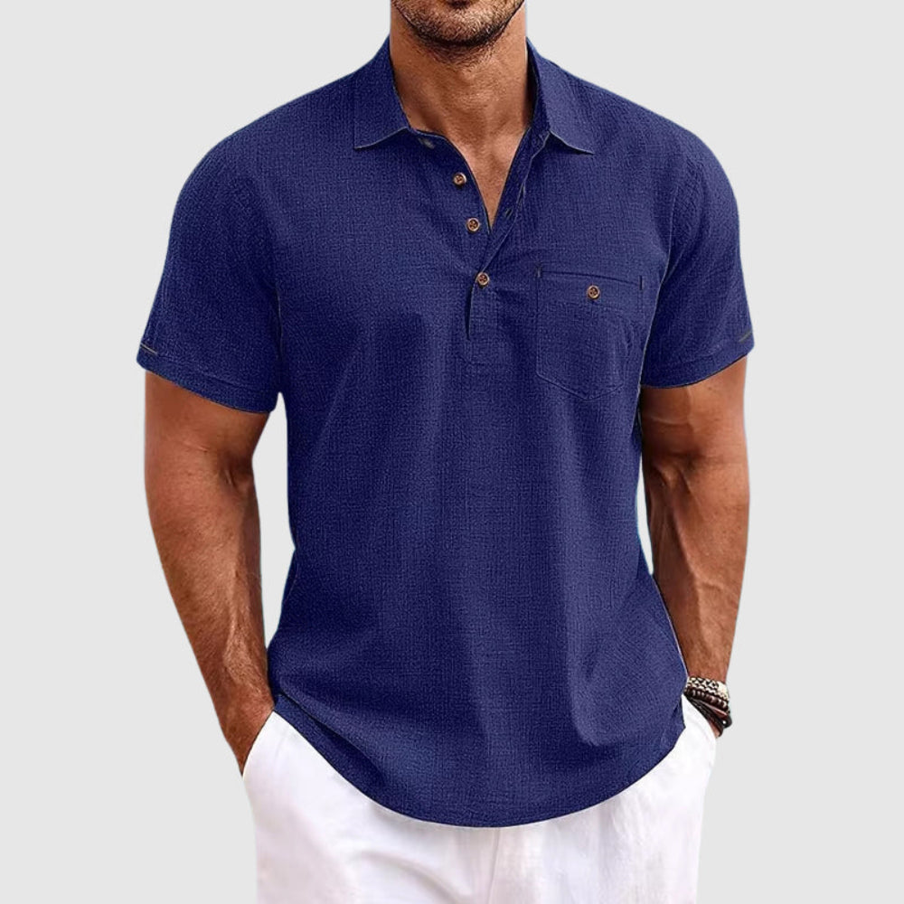 Men's Lightweight Cotton Polo Casual Short Sleeve Shirt
