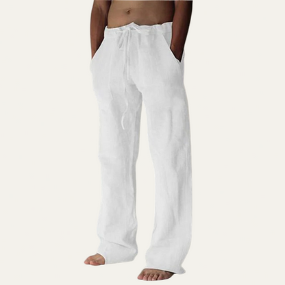 Men’s Linen Wide Loose Trousers – Relaxed Summer Style 0
