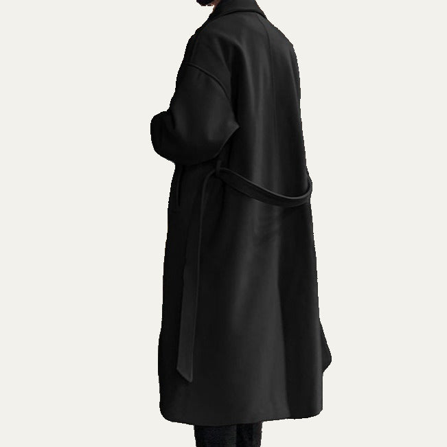 Men’s Long Belted Overcoat – Timeless Tailored Design for Old Money Elegance 1