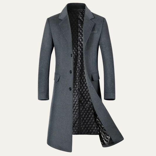 Men’s Long Overcoat – Classic Lapel Design with Tailored Fit for Autumn & Winter 0