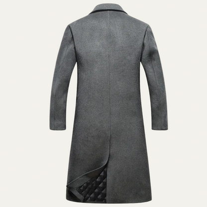 Men’s Long Overcoat – Classic Lapel Design with Tailored Fit for Autumn & Winter 2