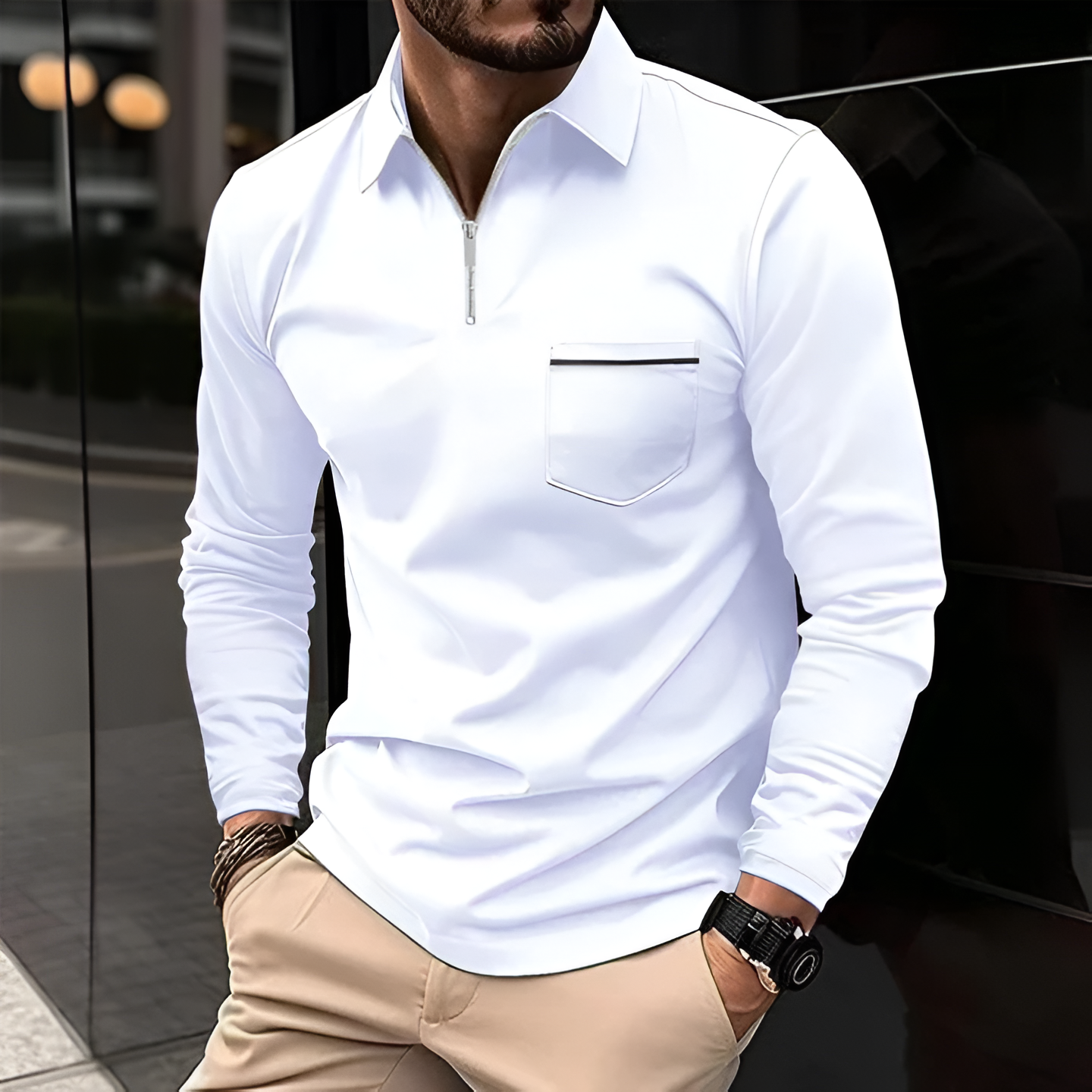 Classic Fit Casual Polo Shirt with Pocket
