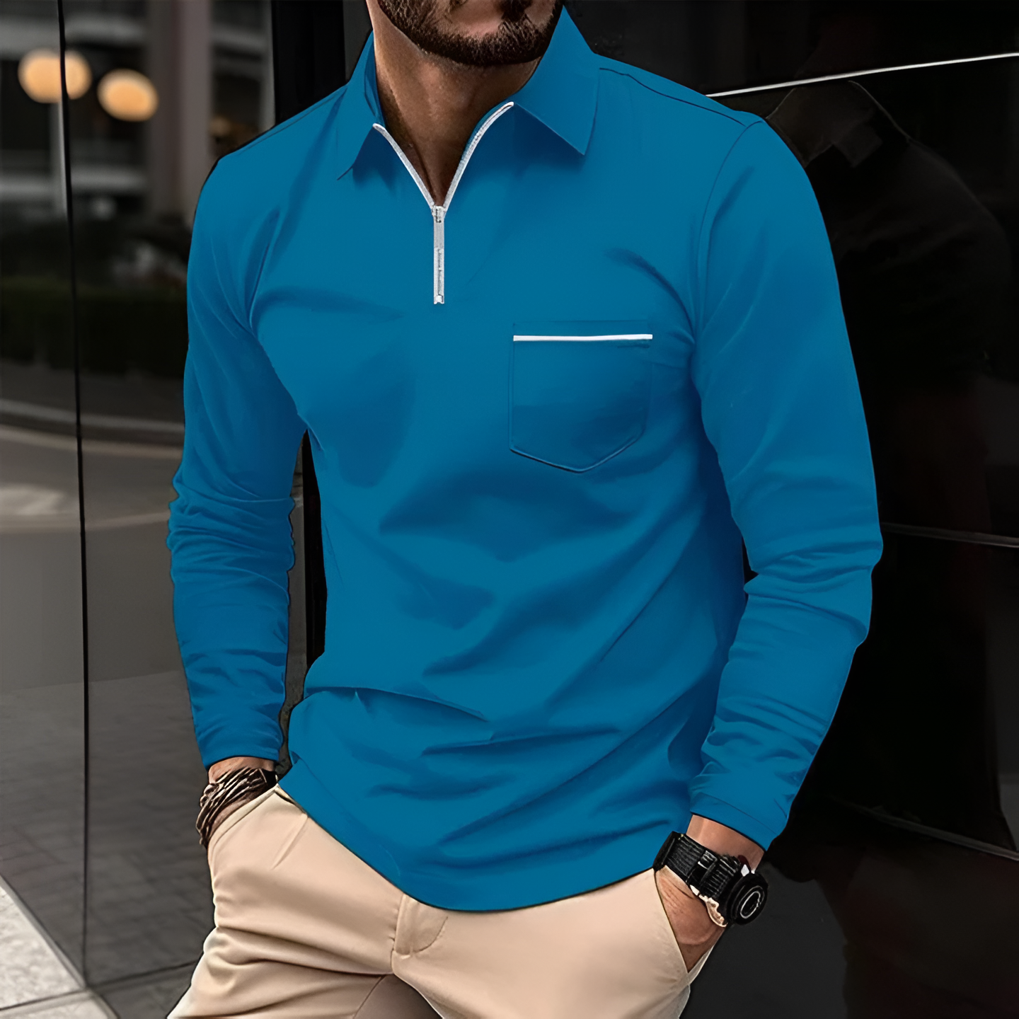 Classic Fit Casual Polo Shirt with Pocket
