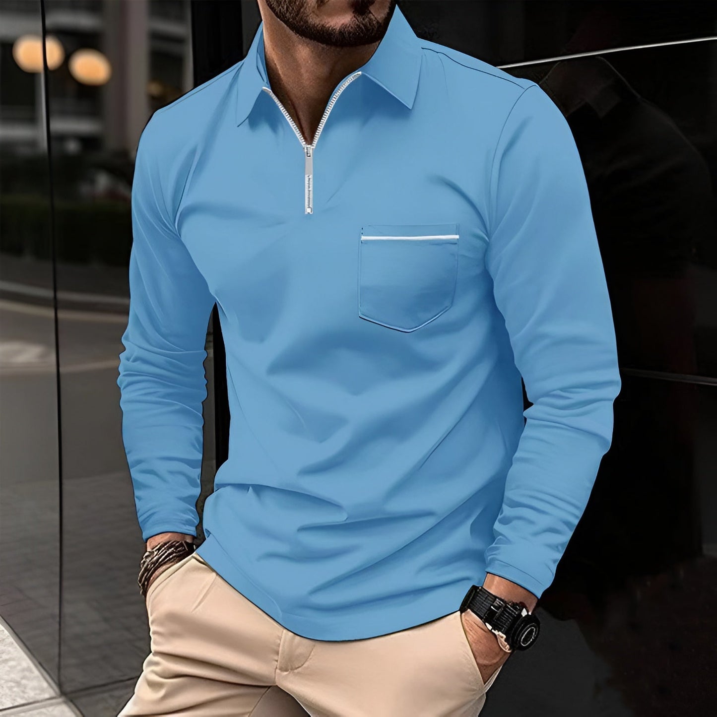 Classic Fit Casual Polo Shirt with Pocket