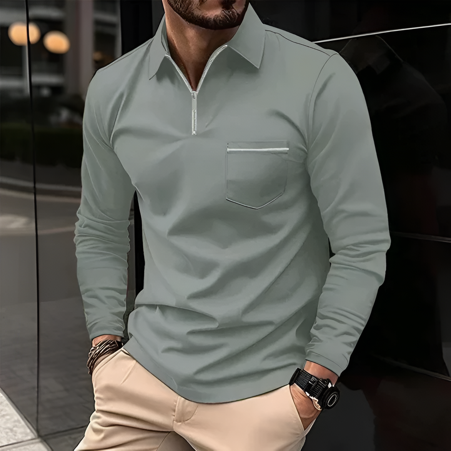 Classic Fit Casual Polo Shirt with Pocket