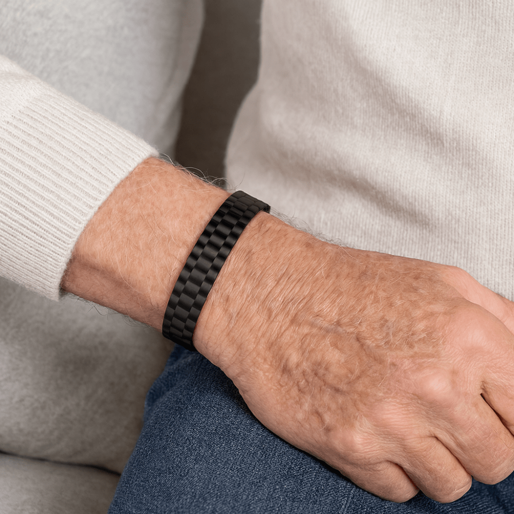 Slim Men's Magnetic Leather Bracelet