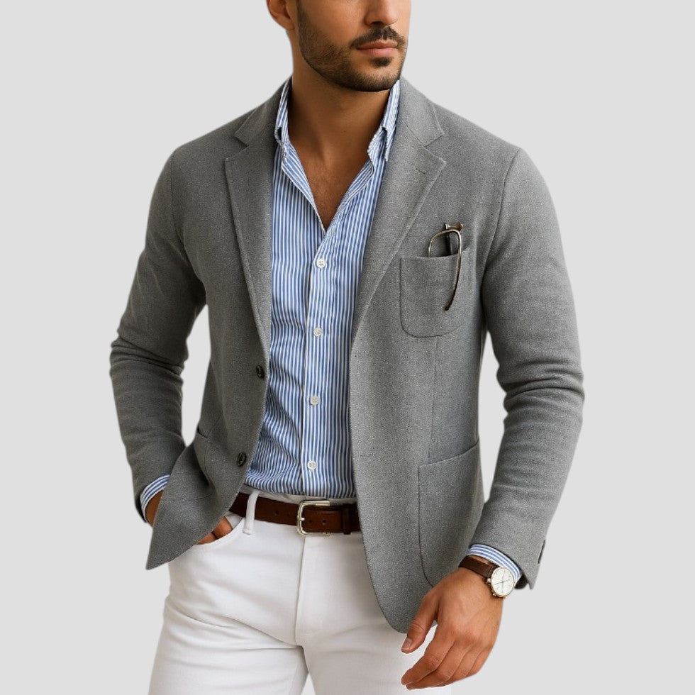 VogeLuxe | Men’s Tailored Single-Pocket Blazer