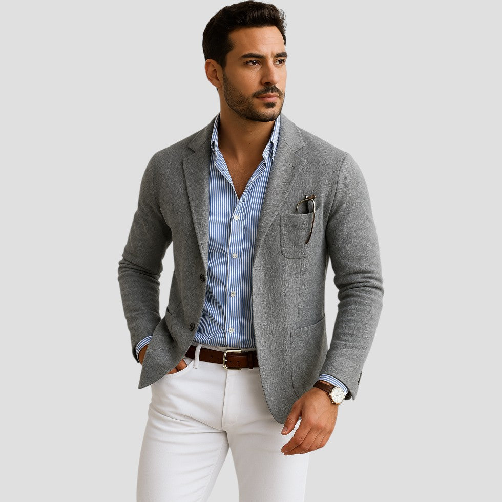 VogeLuxe | Men’s Tailored Single-Pocket Blazer