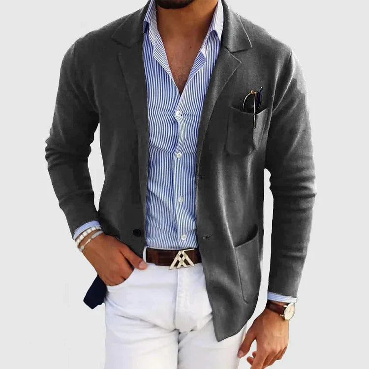 VogeLuxe | Men’s Tailored Single-Pocket Blazer