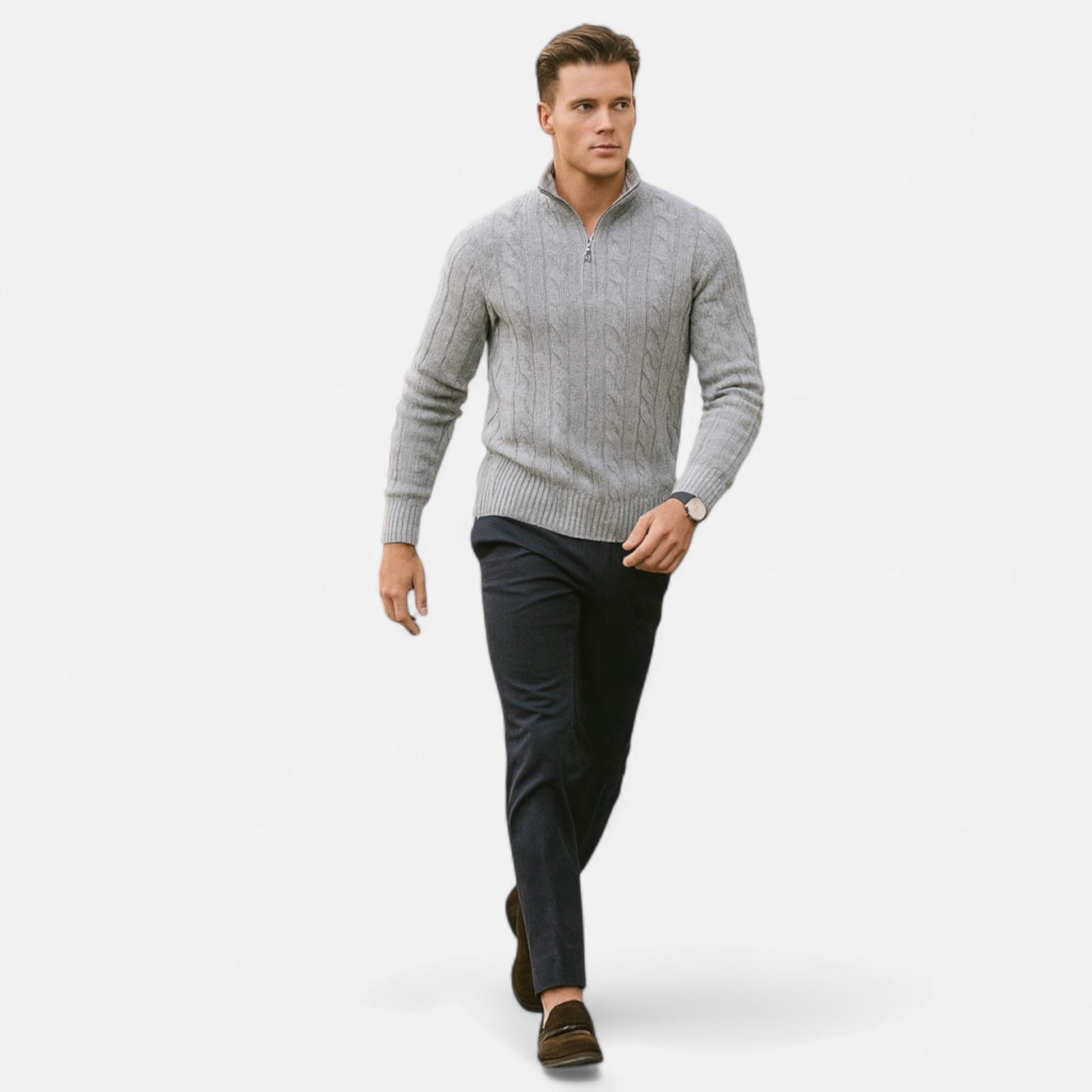 Men’s Open-Front Sweater with Subtle Stitch Detailing – Modern Layering Piece 5