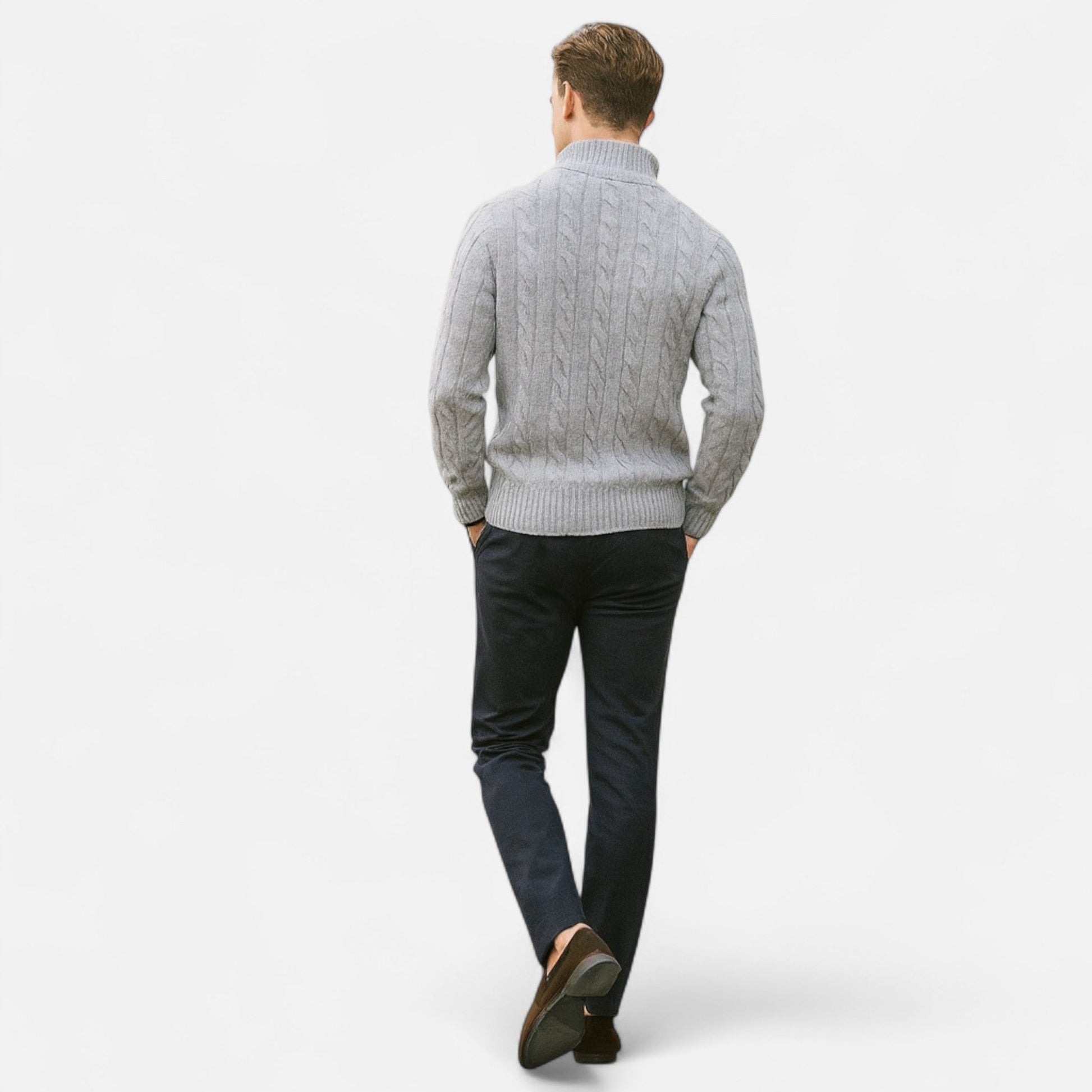 Men’s Open-Front Sweater with Subtle Stitch Detailing – Modern Layering Piece 6