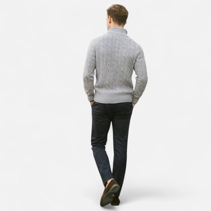 Men’s Open-Front Sweater with Subtle Stitch Detailing – Modern Layering Piece 6