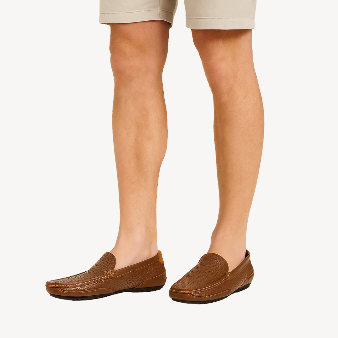 VogeLuxe | Men’s Vintage Perforated Slip-On Loafers