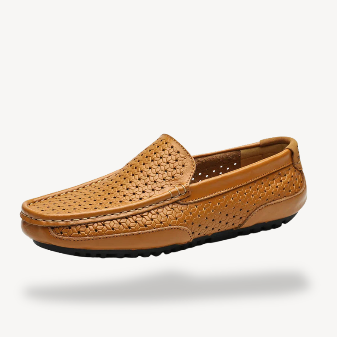 VogeLuxe | Men’s Vintage Perforated Slip-On Loafers