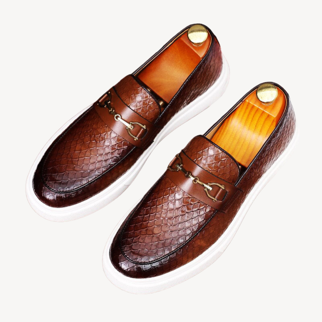 VogeLuxe | Men’s Embossed Loafer Sneakers