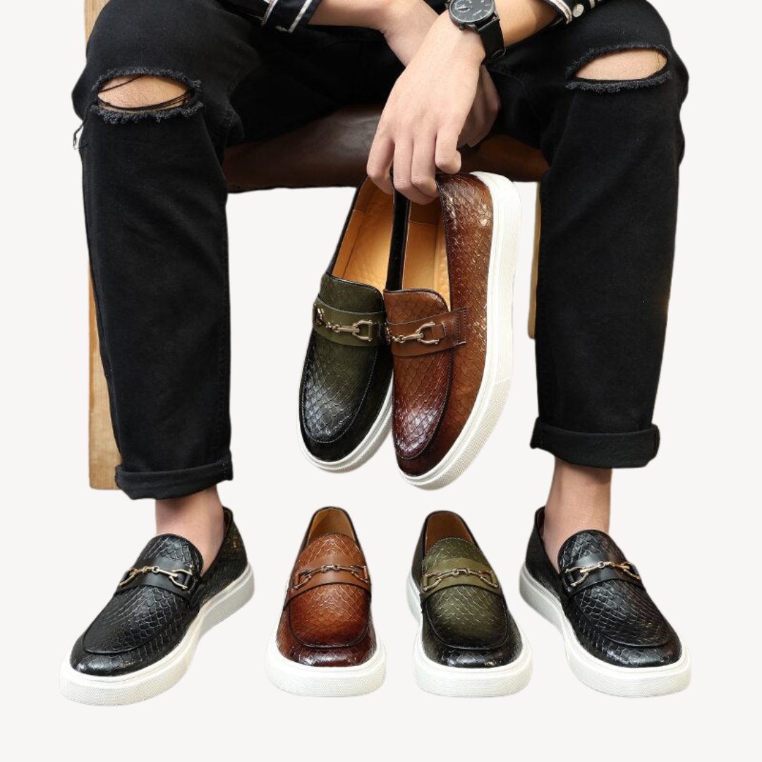 VogeLuxe | Men’s Embossed Loafer Sneakers