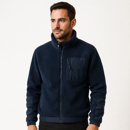 Men’s Outdoor Fleece Jacket – Zip-Up with Reinforced Details 0
