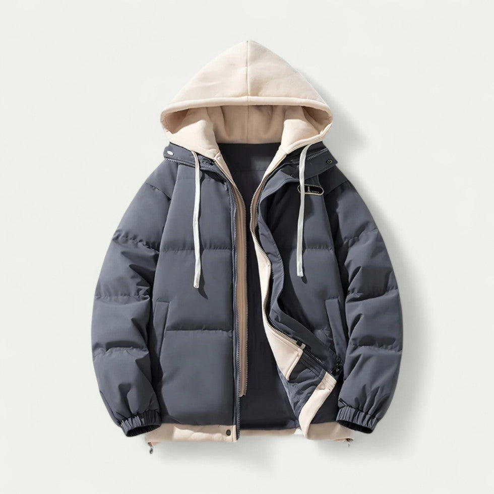 Men's Oversized Puffer Jacket with Hoodie 3