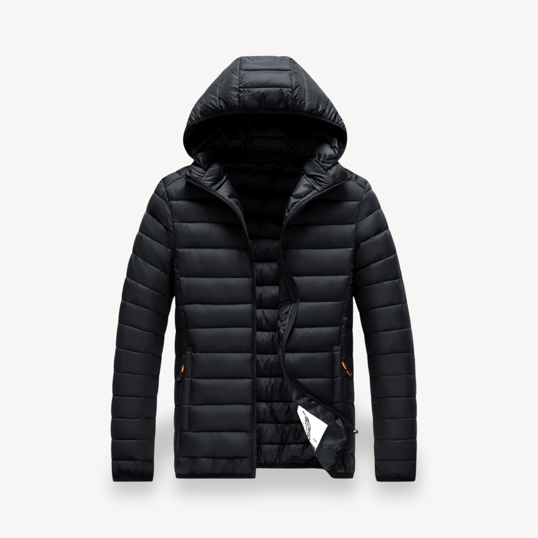 VogeLuxe | Men’s Minimalist Hooded Lightweight Puffer Jacket