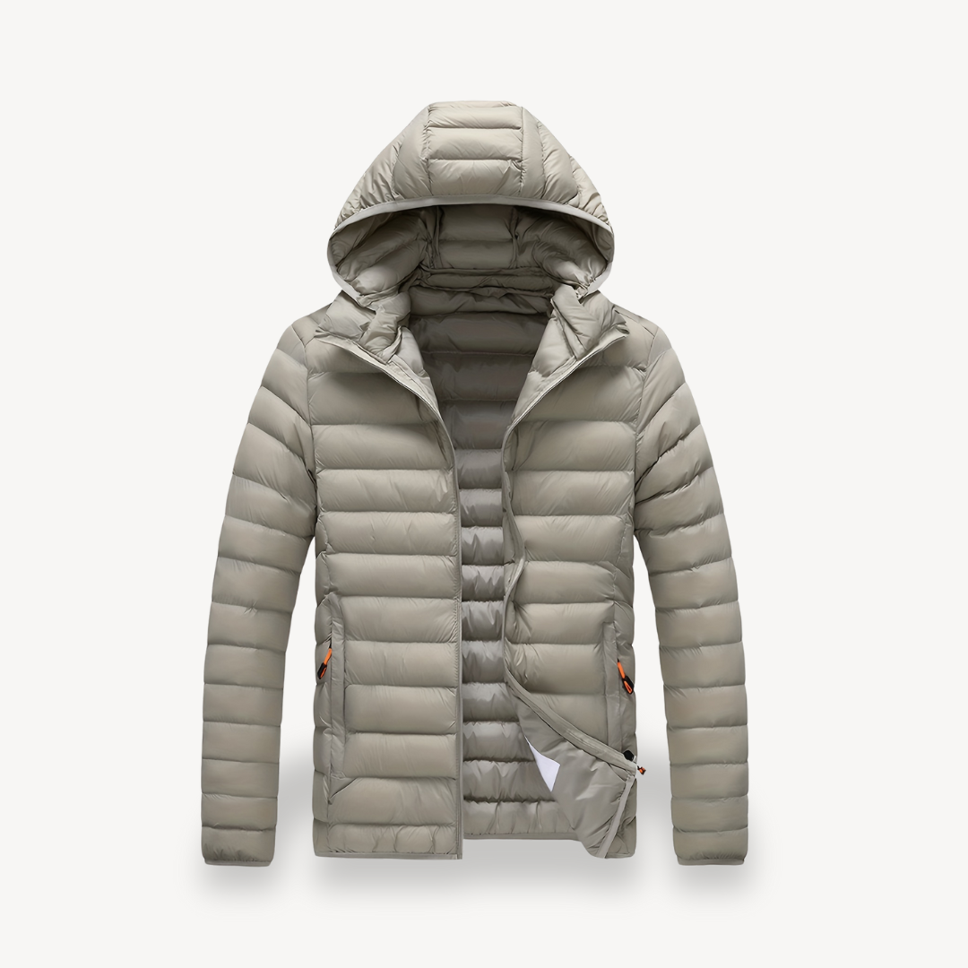 VogeLuxe | Men’s Minimalist Hooded Lightweight Puffer Jacket