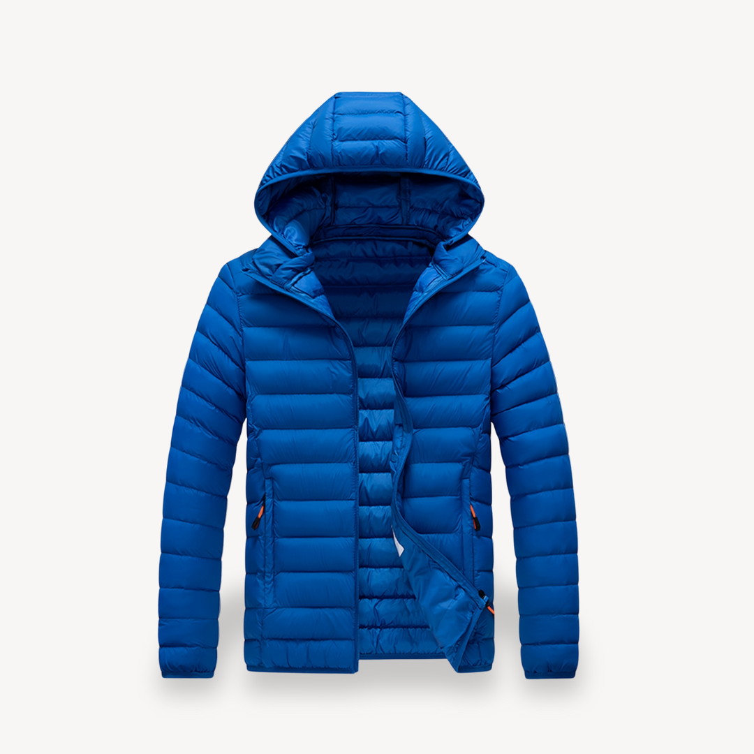 VogeLuxe | Men’s Minimalist Hooded Lightweight Puffer Jacket