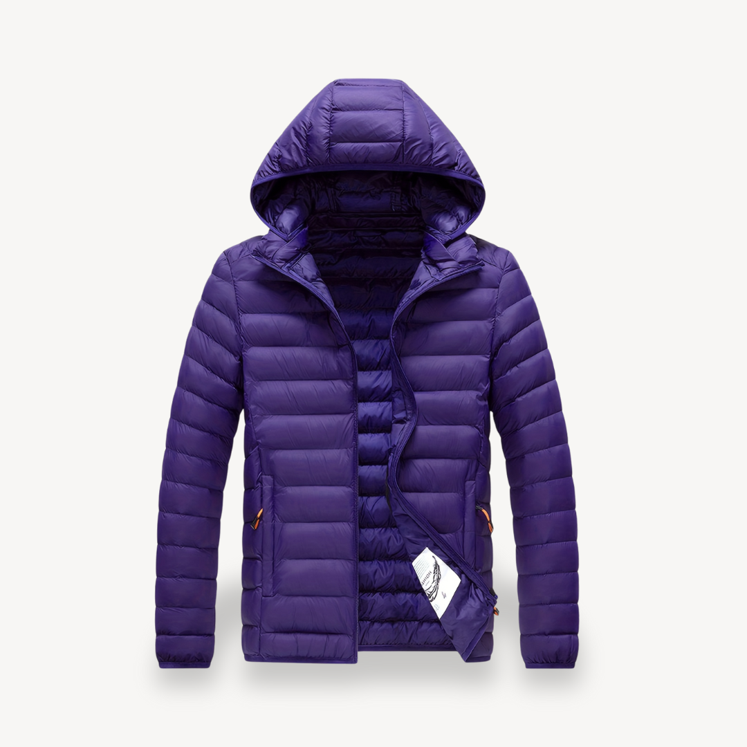 VogeLuxe | Men’s Minimalist Hooded Lightweight Puffer Jacket
