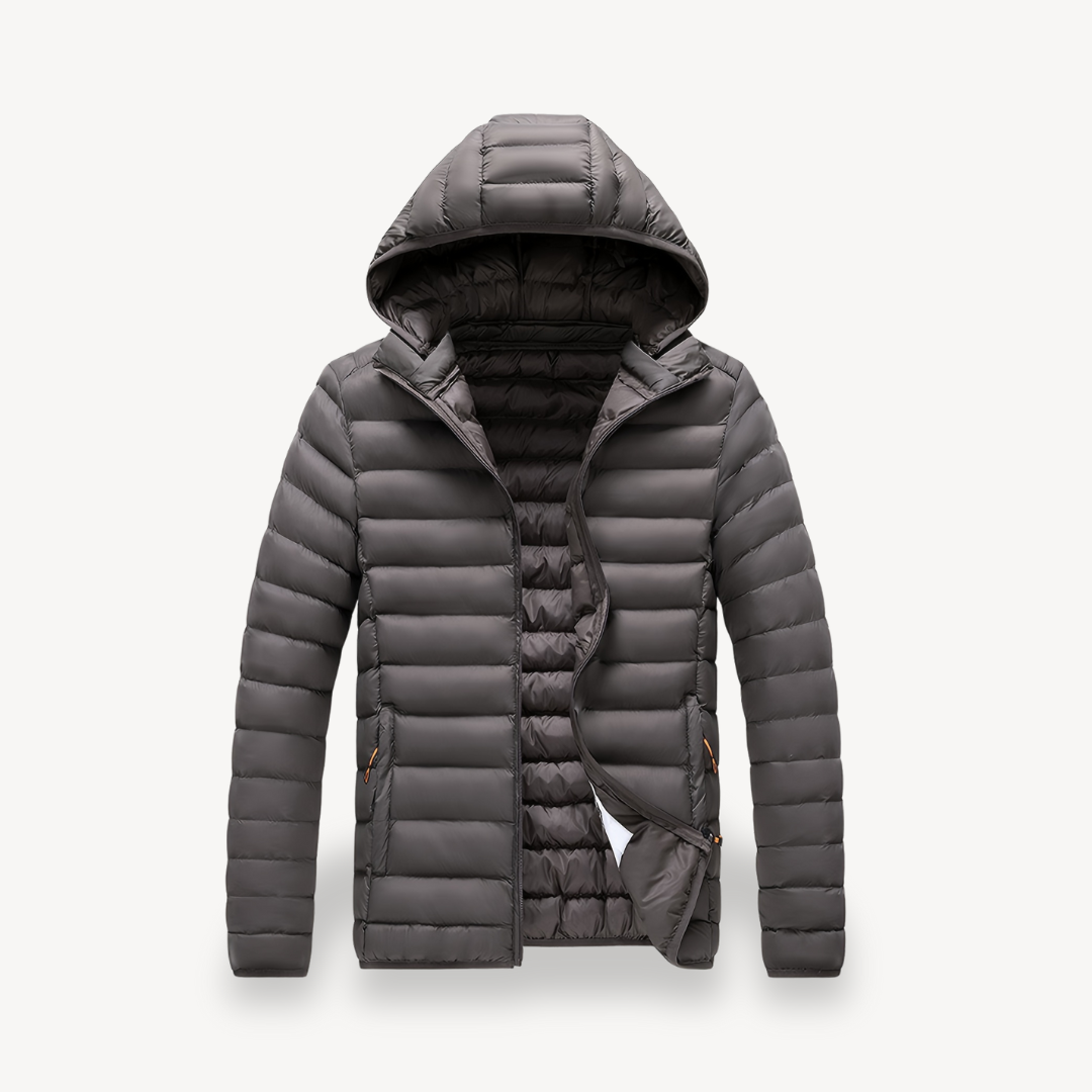 VogeLuxe | Men’s Minimalist Hooded Lightweight Puffer Jacket