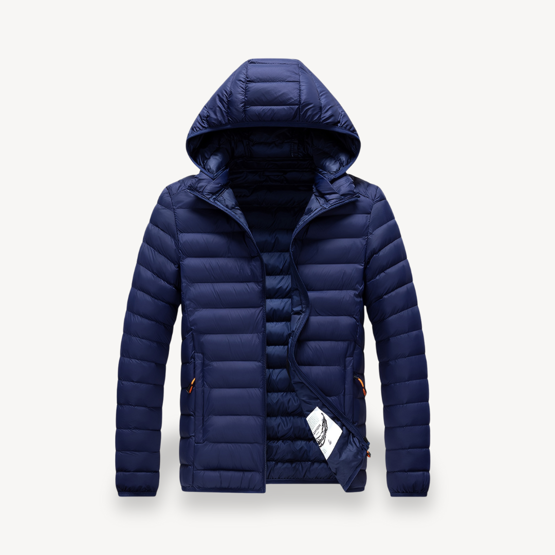 VogeLuxe | Men’s Minimalist Hooded Lightweight Puffer Jacket