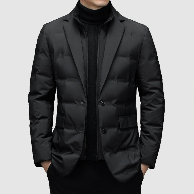 Men’s Padded Jacket with Notch Lapels – Smart Outerwear 0