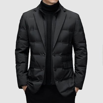 Men’s Padded Jacket with Notch Lapels – Smart Outerwear 0