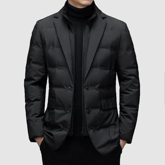 Men’s Padded Jacket with Notch Lapels – Smart Outerwear 0