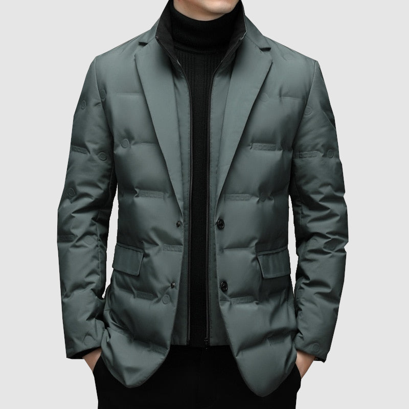 Men’s Padded Jacket with Notch Lapels – Smart Outerwear 1