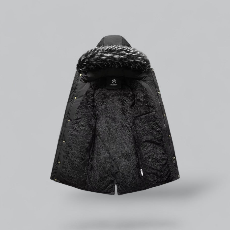 VogeLuxe | Men’s Faux Fur Hooded Winter Parka Jacket