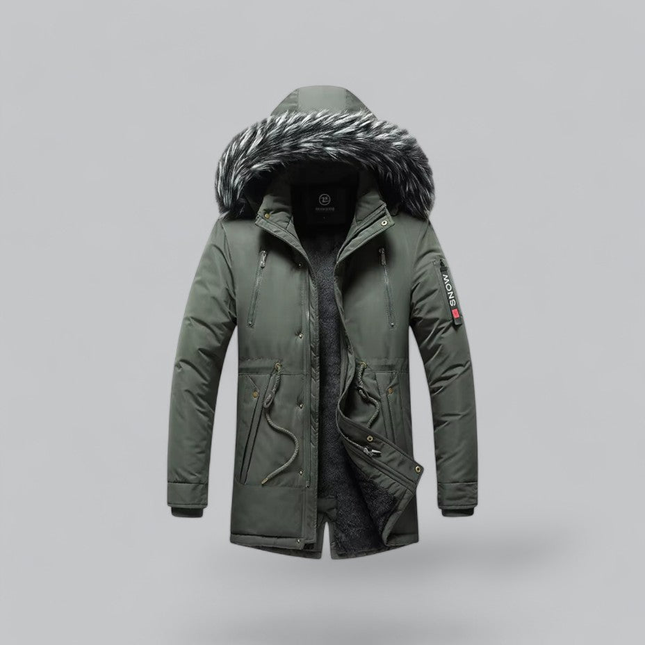 VogeLuxe | Men’s Faux Fur Hooded Winter Parka Jacket