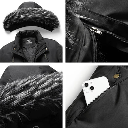 VogeLuxe | Men’s Faux Fur Hooded Winter Parka Jacket