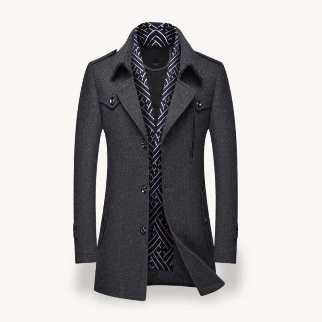 VogeLuxe | Men’s Wool Blend Peacoat