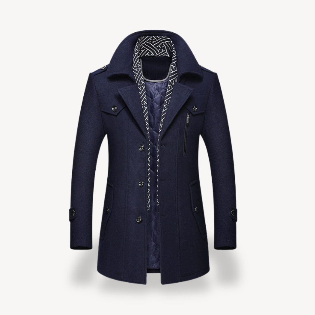 VogeLuxe | Men’s Wool Blend Peacoat