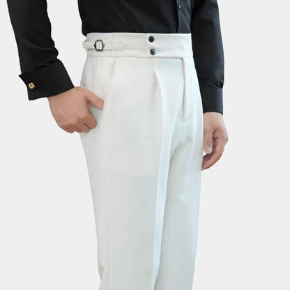 Men’s Pleated Trousers – Side-Tab Adjusters and Stretch Fit for Modern Tailoring 1
