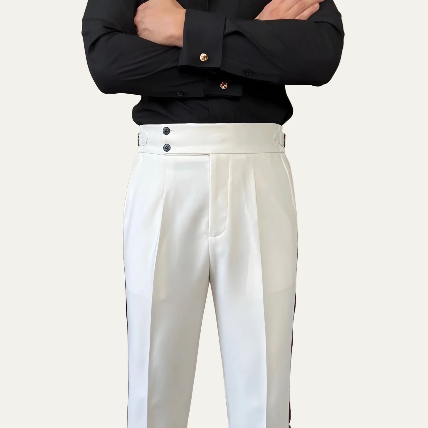 Men’s Pleated Trousers – Side-Tab Adjusters and Stretch Fit for Modern Tailoring 3