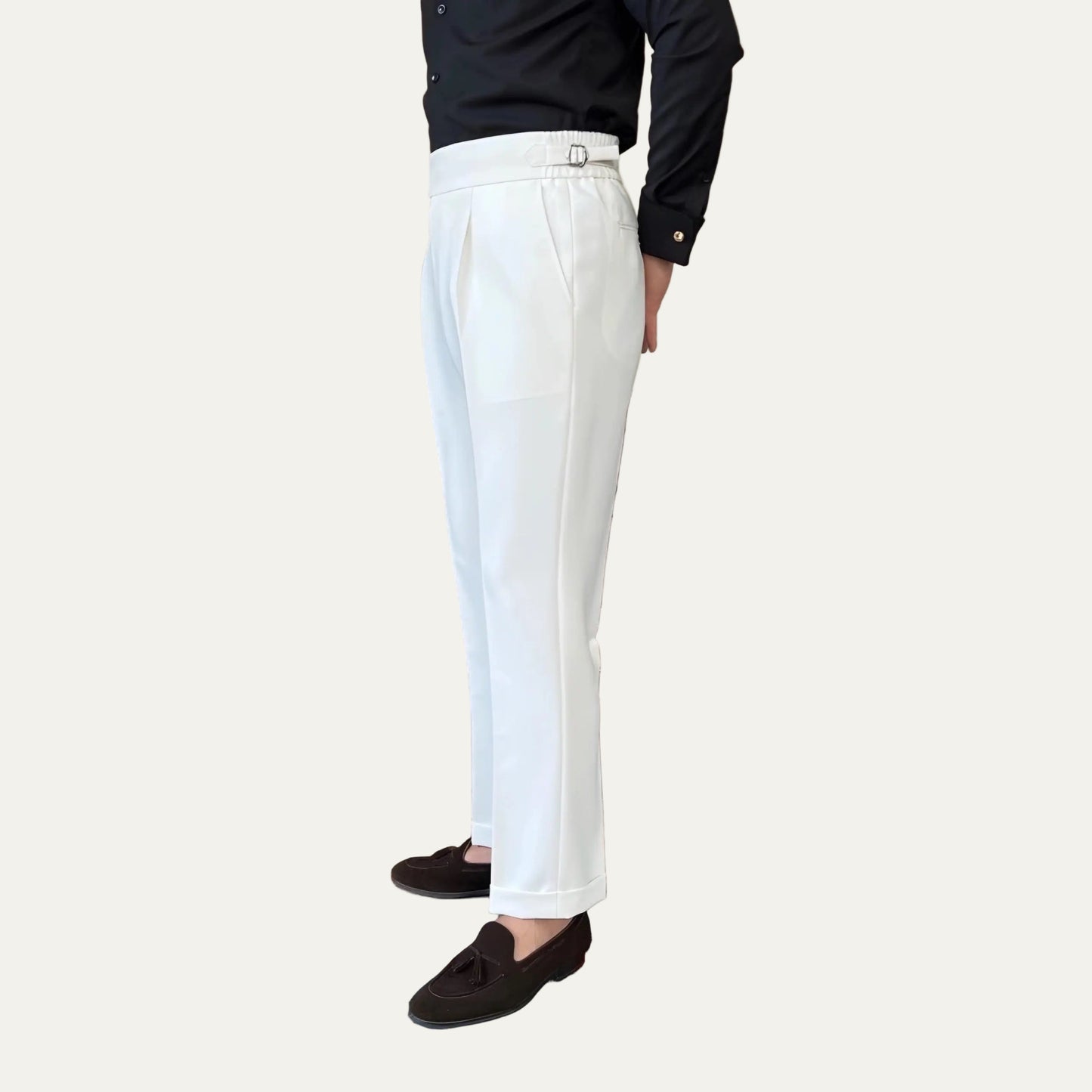Men’s Pleated Trousers – Side-Tab Adjusters and Stretch Fit for Modern Tailoring 6