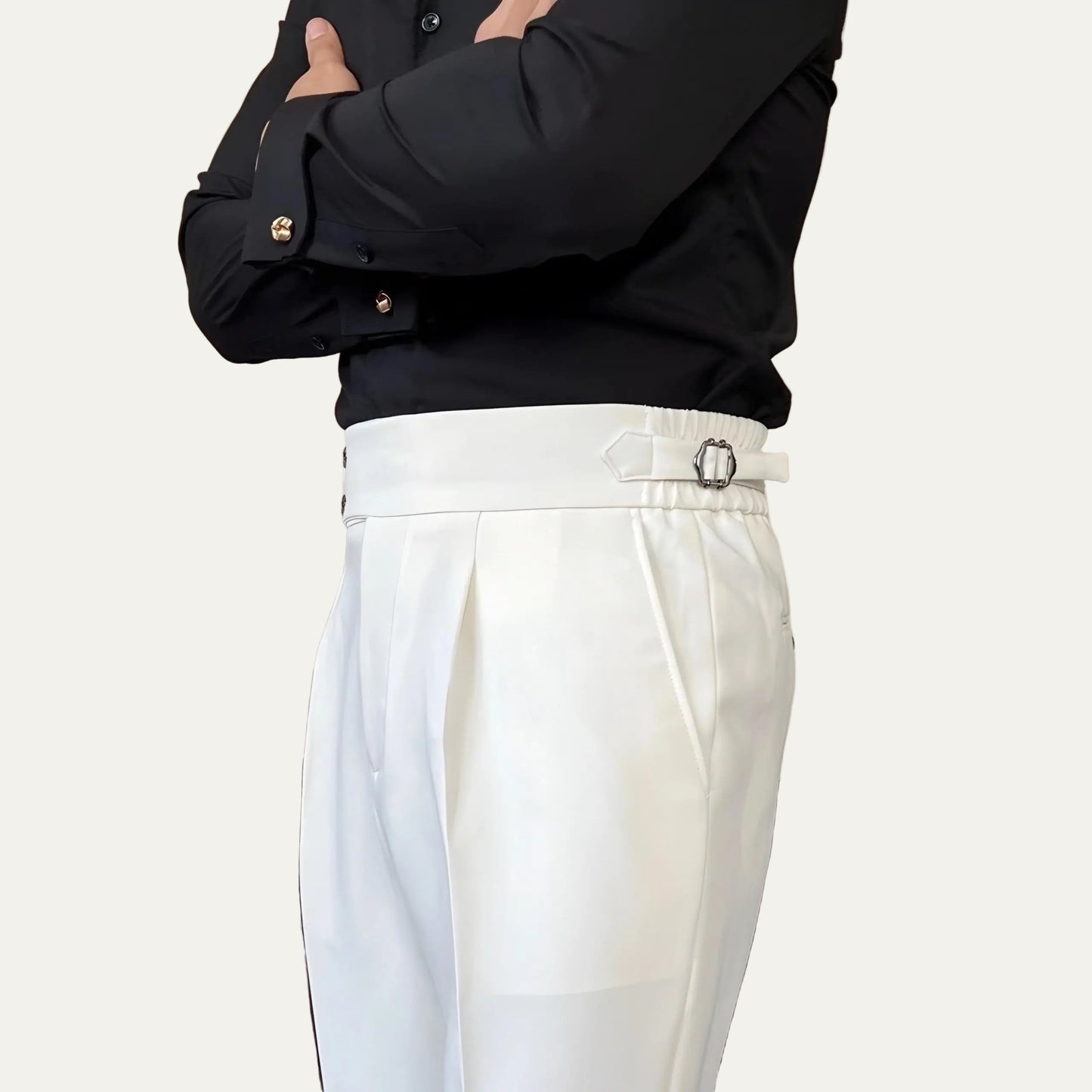 Men’s Pleated Trousers – Side-Tab Adjusters and Stretch Fit for Modern Tailoring 7