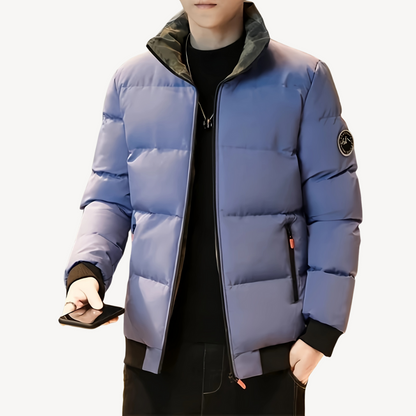 VogeLuxe | Men’s Contrast Collar Puffer Bomber Jacket