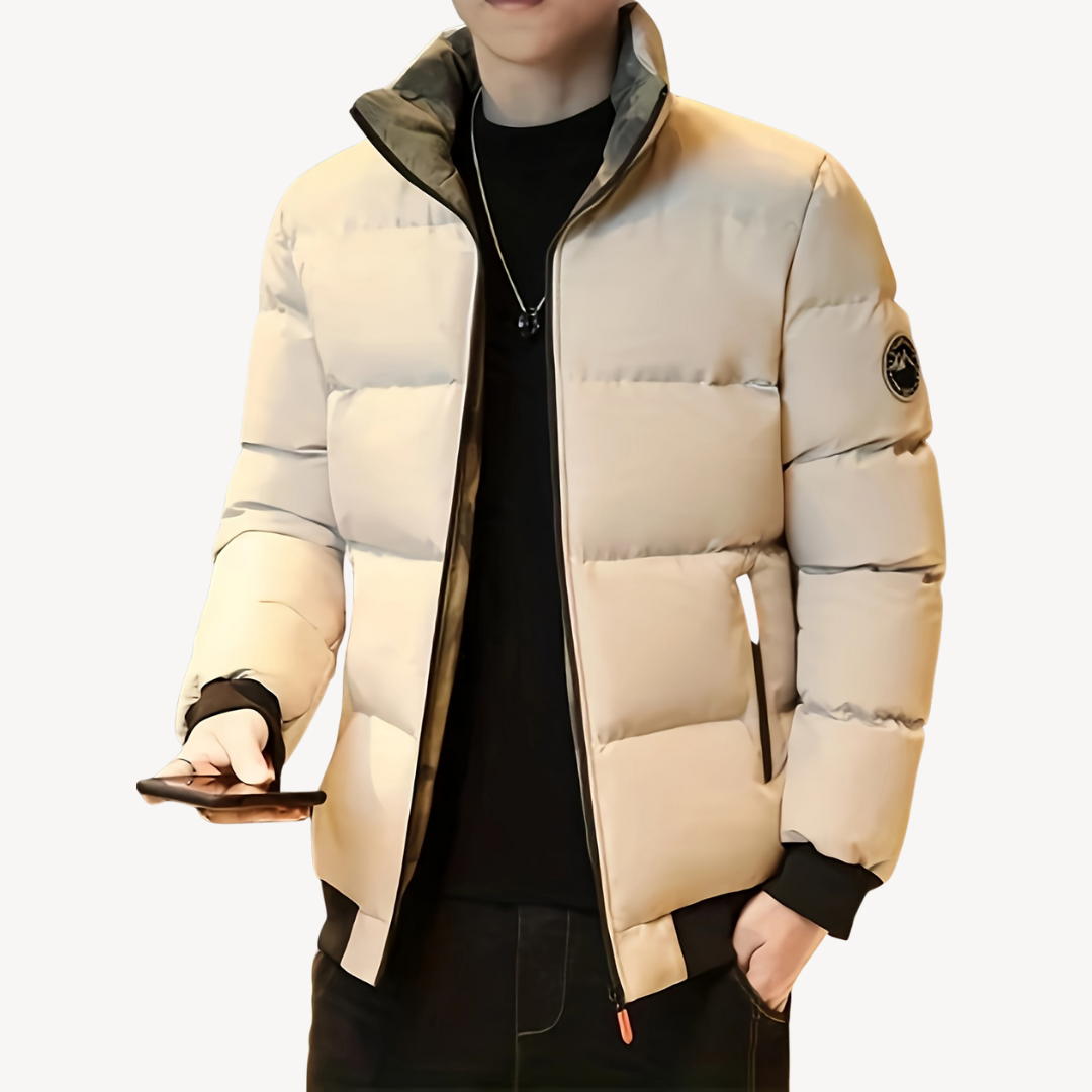 VogeLuxe | Men’s Contrast Collar Puffer Bomber Jacket